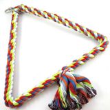 Kleurrijke katoen touw vogel zat klimmen getogen driehoek katoen touw Swing speelgoed  grootte: 15x18cm