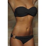 2 PC's zomer Sexy vrouwen Bikini instellen Beachwear push-up badpak  Size:S(Black)