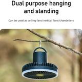 DQ216 10000mAh Outdoor Draagbare Hefbare Zwenkkop Camping Ventilator Tent Hangend Verticaal Kleurrijk Licht met Afstandsbediening (Kaki)