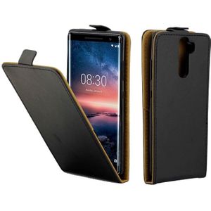 Zakelijke stijl verticale Flip TPU lederen hoes for Nokia 8 sirocco  met kaartslot (zwart)