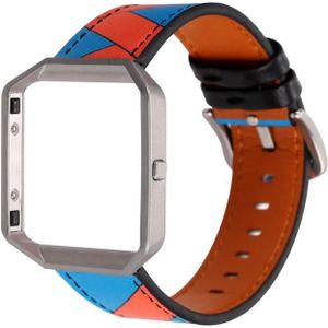 Voor Fitbit Blaze Mannen aangepaste vervanging polsband horlogeband (Oranje lint op blauwe achtergrond)