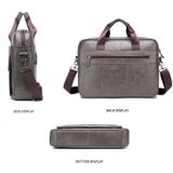 BUFF CAPTAIN 046 Men Leather Briefcase First-Layer Cowhide Computer Handbag(Iron Gray)