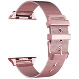 Voor Apple Watch Series 5 & 4 40mm / 3 & 2 & 1 38mm Milanese Stainless Steel Double Buckle Watchband(Rose Gold)