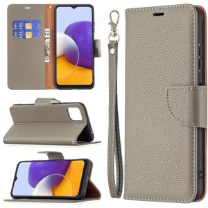 Voor Samsung Galaxy A22 5G Litchi Textuur Pure Kleur Horizontale Flip Lederen Case met Houder & Card Slots & Wallet & Lanyard