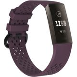 Vierkante gat verstelbare sport polsband voor FITBIT charge 3 (donker paars)