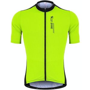 West Fietsen YP0206163 Zomer Polyester Mesh Ademend zonnebrandcrme Cycling Jersey Rits Sport Korte Mouw Top voor Mannen (Kleur: Groen Maat: XL)