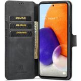 Voor Samsung Galaxy A73 5G DG.ming Retro Oil Edge Flip Leren Telefoonhoes (Zwart)