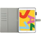Voor iPad 10.2 Cross Texture Painted Horizontal Leather Case with Sleep / Wake-up Function & Card Slot & Wallet(Kleurrijke Bloem)