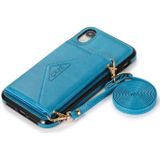 Multifunctionele Cross-body Card Bag TPU+PU Back Cover Case met Holder & Card Slot & Wallet Voor iPhone X / XS(Blauw)