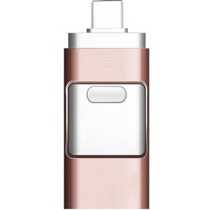 256 GB Type-C + 8 PIN + USB 3.0 3 in 1 OTG Metalen USB-flashstation (ROSE GOUD)