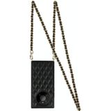 Voor Huawei Mate 40 Pro Elegant Rhombic Pattern Microfiber Leather + TPU Shockproof Case met Crossbody Strap Chain (Black)