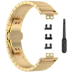 Voor Huawei Watch Fit roestvrij staal vervangende riem horlogeband (goud)