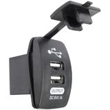 2 PCS-schakelaar Type Dual USB 3.1A autolader 12-24V (groen licht)