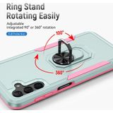 Voor Samsung Galaxy A13 5G Pioneer Armor Heavy Duty PC + TPU Houder Phone Case (groen + roze)