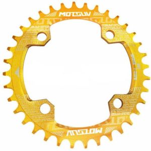 MOTSUV ronde smalle brede Chainring MTB fiets 104BCD tand plaat onderdelen elliptische plaat 34T (geel)