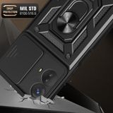 Voor Motorola Moto G73 5G Sliding Camera Cover Design TPU+PC Phone Case (Rood)