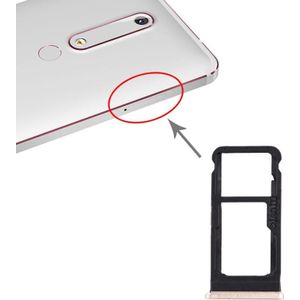 SIM-kaartlade + SIM-kaartlade / Micro SD-kaartlade voor Nokia 6.1 / 6 (2018) / TA-1043 TA-1045 TA-1050 TA-1054 TA-1068 (Goud)