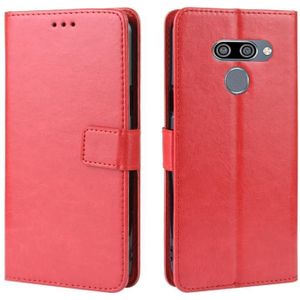 Retro Crazy Horse textuur horizontale Flip lederen case voor LG K50/LG q60  met houder & kaartsleuven & fotolijstjes (rood)