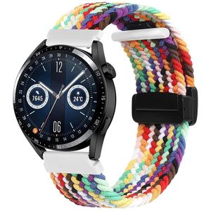 Voor Garmin VivoMove Trend / Luxe / Style 20 mm magnetische vouwsluiting geweven horlogeband