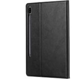 Voor Samsung Galaxy Tab S7 Plus / T970 / T975 / T976 Knead Skin Texture Horizontale Flip Lederen case met Photo Frame & Holder & Card Slots & Wallet(Black)