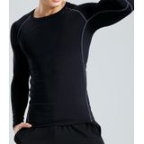SIGETU Heren Quick-drying Sportkleding met lange mouwen (kleur:zwartgrijs formaat:XL)