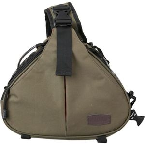 CADEN driehoek vorm Tscope slinger Cross Digitale Camera schoudertassen hoesje zachte tas met regen dekken voor Canon Nikon Sony K1 Afmeting: 36 * 31 * 15 cm (Army Green)