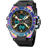 STRYVE S8026 Sport kleurrijk nachtlampje elektronisch waterdicht horloge multifunctioneel studentenhorloge (kleurrijk zwart)