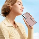 Voor Samsung Galaxy S22 + 5G Cross-Body Square Zipper Card Houder Tas Telefoon Case (Rose Gold)