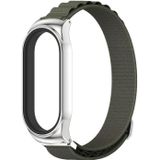 Voor Xiaomi Mi Band 6 / 5 / 4 / 3 MIJOBS CS nylon ademende horlogeband (legergroen zilver)