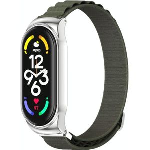 Voor Xiaomi Mi Band 6 / 5 / 4 / 3 MIJOBS CS nylon ademende horlogeband (legergroen zilver)