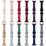 Afslanken 8-gesp siliconen vervanging riem horlogeband voor Apple Watch Series 6 & SE & 5 & 4 44mm / 3 & 2 & 1 42mm (roze zand)