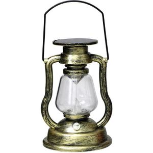 200802 Retro Solar Kerosine Lamp Vorm Handlamp Home Decor Vlam Lamp (Goud)