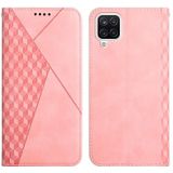 For Samsung Galaxy A22 4G Diamond Pattern Splicing Skin Feel Magnetic Horizontal Flip Leather Case with Card Slots & Holder & Wallet(Rose Gold)