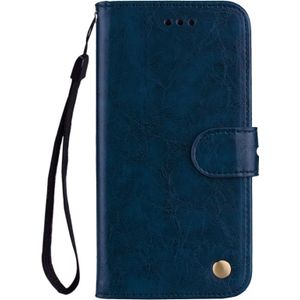 Voor Xiaomi Mi A1 & 5x Business Style Oil Wax Texture Horizontal Flip Leather Case with Holder & Card Slots > Wallet > Lanyard (Blauw)