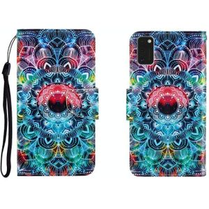 Voor Galaxy A41 gekleurde tekening horizontale flip lederen hoes met Houder & Card Slot & Wallet(Mandala)