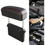 Universal Car PU Leder verpakt armleuning Box Cushion Auto Armsteun Box Mat met opbergdoos (Zwart Rood)