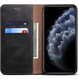 Simple Wax Crazy Horse Texture Horizontale Flip Lederen case met kaartslots & portemonnee voor iPhone XR(Zwart)