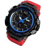 SKMEI 1343 Mannen Outdoor Sports Waterproof Watch Student Digital Watch (Blauw Rood)