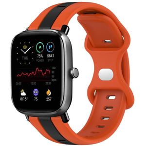 Voor Amazfit GTS 2 Mini 20 mm vlindergesp tweekleurige siliconen horlogeband (oranje + zwart)