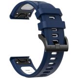 Voor Garmin Descent MK 2 26mm tweekleurige sport siliconen horlogeband (middernachtblauw + wit)