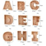Houten Engelse alfabet spaarvarken Transparante acryl spaarvarken (C)