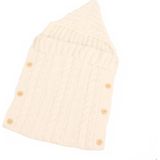 Zzsd0002 Autumn / Winter Baby Knitted Woolen Button Sleeping Bag Photography Blanket Stroller Sleeping Bag(Cream White)