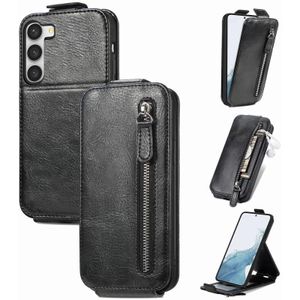 For Samsung Galaxy S23 Ultra 5G Zipper Wallet Vertical Flip Leather Phone Case(Black)