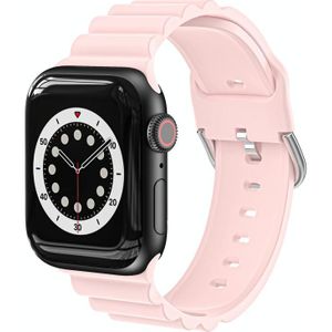 Business B stijl siliconen horlogeband voor Apple Watch Series 6 & se & 5 & 4 44mm / 3 & 2 & 1 42mm (roze)