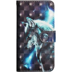 3D-schilderij patroon horizontale Flip TPU + PU lederen draagtas met houder & card slots & Wallet voor iPhone 8 plus (Wolf)