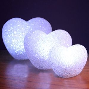 8cm wit hart indoor decoratieve LED nacht licht Romantisch 3D Love hart Valentine dag bruiloft Feestdecoratie