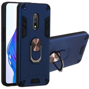 Voor OPPO K3 & Realme X 2 in 1 Armour Series PC + TPU Beschermhoes met Ring Holder(Royal Blue)