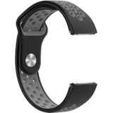 Voor Fitbit Versa Two-tone Siliconen Vervangende Polsband Horlogeband (Zwart + Rood)