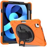 Voor iPad Air (2020) 10 9 360 graden rotatie PC + Siliconen beschermhoes met houder & handband(Oranje)