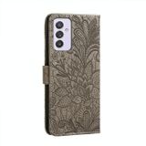 Voor Samsung Galaxy A82 5G Lace Flower Embossing Patroon Horizontale Flip Lederen Hoesje met Houder & Kaart Slots & Portemonnee &Amp; Fotolijst (Grijs)